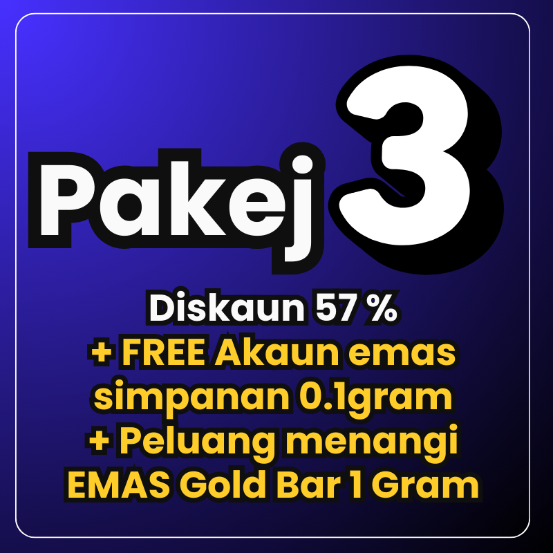 Pakej 3 - Asal RM2999/person + Peluang Menangi 1g